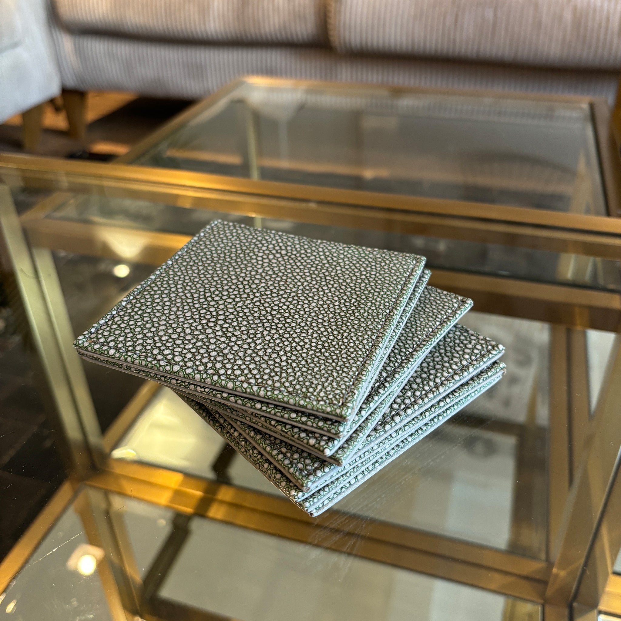 Faux Shagreen Coasters - Set of 6